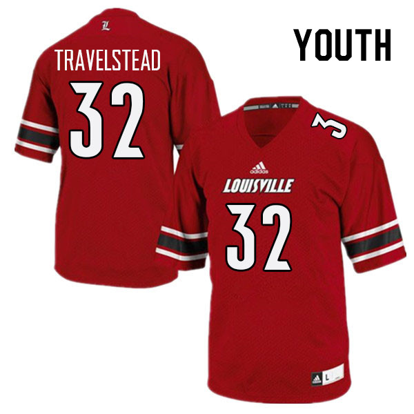 Youth #32 Hayden Travelstead Louisville Cardinals College Football Jerseys Stitched Sale-Red
